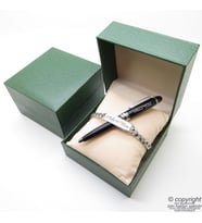 Kişiye Özel Metal Krom Unisex Bileklik + İsme Özel Mini Cep Kalemi - Hediyelik Kutulu Set (Karışık)