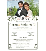 Nikah Düğün Nişan Kına Davetiyesi Beyaz Zarflı 5039 Kodlu