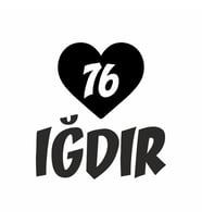Kalpli 76 Iğdır Araba Sticker siyah 20x15 CM (Siyah)