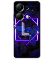 Redmi Note 13 Pro 4G Kılıf HD Desen Baskılı Kılıf - Dark Neon Yaprak L Harfi