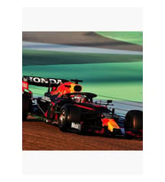 Max Verstappen 2021 F1 Aracıyla Yarışıyor Tablo Ahşap Poster Dekoratif