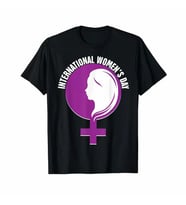 8 Mart Dünya Kadınlar Günü Baskılı Oversize Bisiklet Yaka T-shirt - Siyah