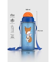 Renga Migo Soft Touch Desenli 500 ml Askılı Pipetli Tritan Çocuk Matara 912142 Pembe (Mavi)