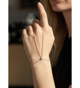 Vip Silver Pembe Kalp Taşlı Tasarım Şahmeran - 26shm54