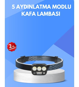 300 Lümen Sensörlü Led Kafa Lambası Usb Şarjlı Sos Modlu