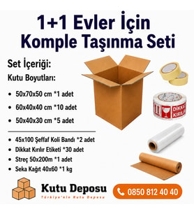 Mini Taşınma Koli Seti 1+1 Evler için