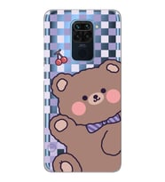 Xiaomi Redmi NOTE 9 Uyumlu Sevimli Ayıcık Tasarımlı Şeffaf Telefon Kılıfı