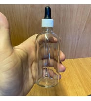 100Ml Beyaz Plastik Kapaklı Şeffaf Cam Damlalıklı Şişe ,  100 Cc Saydam Cam Damlalıklı Şişe x 6 Adet