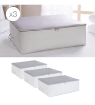 Ocean Home Textile 3'lü Büyük Boy Gri Renk Stuff & Things Baza Altı Hurç Set