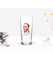 BK Home Renkli Baskılı Atatürk Temalı Rakı Bardağı-15 (Beyaz)