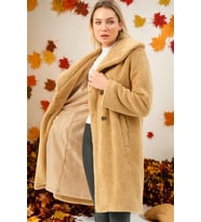 Dewberry Kadın %100 Polyester Kaban Düz Camel Z6776 Günlük Dış Giyim, Şehir ve Ofis Stili, Seyahat Gardırobu