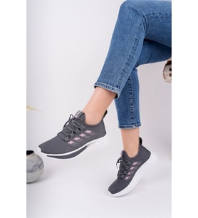 KADIN FÜME TRİKO SNEAKER AYAKKABI