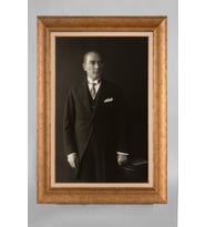 Çerçeveli Paspartulu Atatürk Tablo a637 (Gold)