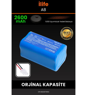 İlife A8 2600mAh Robot Süpürge Bataryası - Yüksek Yoğunluklu Li-ion Hücre