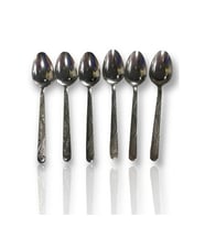 Lüx 6 lı Desenli Metal Yemek Kaşığı
