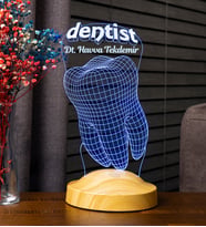 Diş Hekimi İçin 3D Dentist LED Lamba - Diş Doktoruna Özel, Dünya Diş Hekimleri Günü Hediyesi, İsimli Kişiye Özel Tasarım
