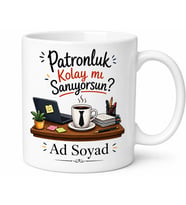 İsme Özel Patron Yazılı Komik Baskılı Kupa Bardak Hediye