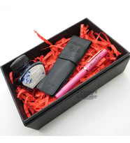 Scrikss İkili Kalem Kılıfı + 419 Pembe Altın Dolma Kalem + Pelikan Mürekkep Hediyelik Set - SVG202
