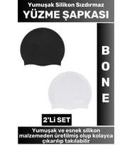 Özel Üretim Su Geçirmez Elastik Yumuşak Yüzücü Havuz Deniz Yüzme Şapkası Silikon Bone 2'Li SET