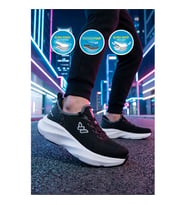 Walkway Flexnova M Siyah-Beyaz Hafızalı Taban Erkek Spor Ayakkabı