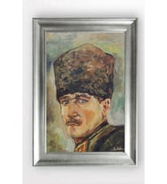 Gümüş Çerçeveli Atatürk Tablo cv1049