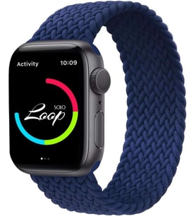 Apple Watch 44/45/46/49mm Kordon Medium Örgü Solo Loop Kordon 32 147mm 2/3/4/5/6 (Mavi)