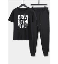 Unisex Beyim Ne Derse O Olur 2'li Eşofman Takımı (Siyah)