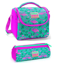 Coral High Kız Çocuk Pembe Yeşil Flamingo Beslenme Çantası Seti