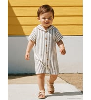 Civil Baby Çizgili Kapüşonlu 6-18 Ay Tulum - Lacivert