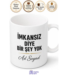 Motivasyon Sözlü İmkansız Diye Bir Şey Yok Başarı Kupası Hediye Bardak