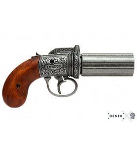 Dekoratif Denix-6 VARİL PEPPER-BOX REVOLVER, İNGİLTERE 1840-Made in Spain-Handmade