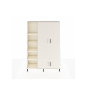 Arges Gardrop 6 Raflı 4 Kapaklı Tek Askılı 132x30x195 Aytaşı-Aytaşı