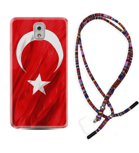 Samsung Note 3 4 5 8 9 20 Ultra 10 Lite Kılıf Boyun Asklı Rasta Silikon Şanlı Türk Bayrağı 4 1401