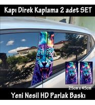 saldırgan kaplan renkli folyo - 2kapı için 2adet sticker kaplama - tuning modifiye