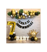 Kral Taçlı 7 Yaş Happy Bırthday Doğum Günü Seti