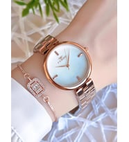 Ferro Rose/Gold Renk Kararmaz Renk Atmaz 3 Atm  Özel Tasarım Kadın Kol Saati EFL21100C
