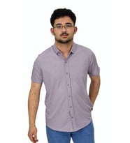 Erkek Gömlek Yaka Düğmeli Merserize Tişört 4680 BGL-ST04531 (Lila)