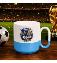 BK Gift Kosova Taraftar Temalı Dünya Futbol Kupası Tasarımlı Mavi Joyful Kupa Bardak-2