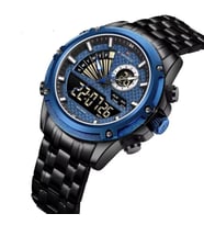 Naviforce Erkek Kol Saati Dijital & Analog Çelik Kordon 2083 (Siyah)