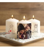 Kişiye Özel Minnoş Sevgililer İsimli Mum Seti