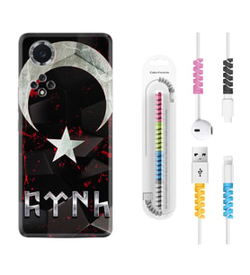 Huawei Nova Y70 Y90 Nova 9 SE  Kılıf Kablo Koruma Spiral Silikon Göktürk 1394