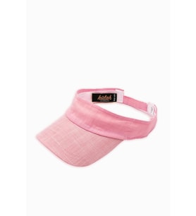 Kadın Pembe Keten Vizör Şapka