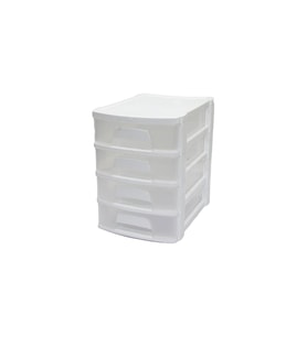 TONTON - NO:2 ÇEKMECE 4 KATLI 16.5X21.5X24CM BEYAZ VEYA SİYAH HERHANGİ BİR RENK GÖNDERİLİR (5680)