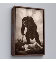 Çerçeveli William Mortensen Lamour 1934, Amerikan Grotesk Tuval Kanvas Tablo (Beyaz)