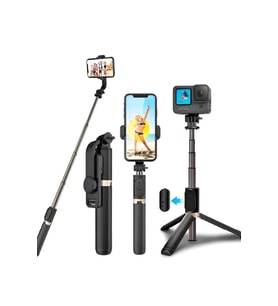 130 cm Bluetooth Selfie Çubuğu, 360° Dönen Başlık ve Tripod Özelliği