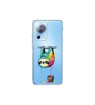 Xiaomi Mi 13 Lite ile Uyumlu Splash Tembel Hayvan Tasarımlı Şeffaf Silikon Kılıf