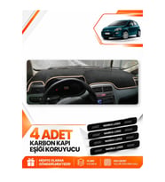 FIAT PUNTO GRANDE (2005-2018) Uyumlu Ön Torpido Koruma Kılıfı Halısı - Siyah Bej