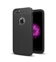 Apple iPhone 6S Deri Görünümlü Silikon Siyah