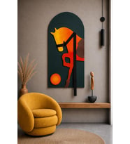 Feng Şui Ateş Atı Aura Serisi Duvar Dekoru 80x50 cm – Modern Soyut Tablo, Salon & Ofis Dekorasyonu