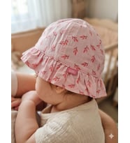 Kitti 0-18 Ay Çiçek Figürlü Kız Bebek Fötr Şapka (Pembe)